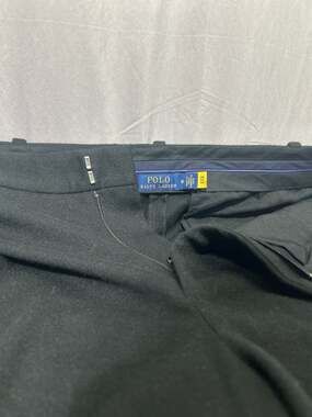 Polo Ralph Lauren Women's Black Cotton Blend Wide Leg Dress Pants Size 10